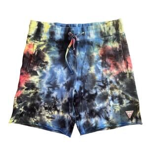 Guess Tie Dye Shorts Mens Size Medium Cotton French Terry Drawstring Waist